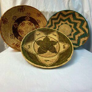 Baskets by All Across Africa Lot of 3. Decorative Woven and Neutral colors. Boho